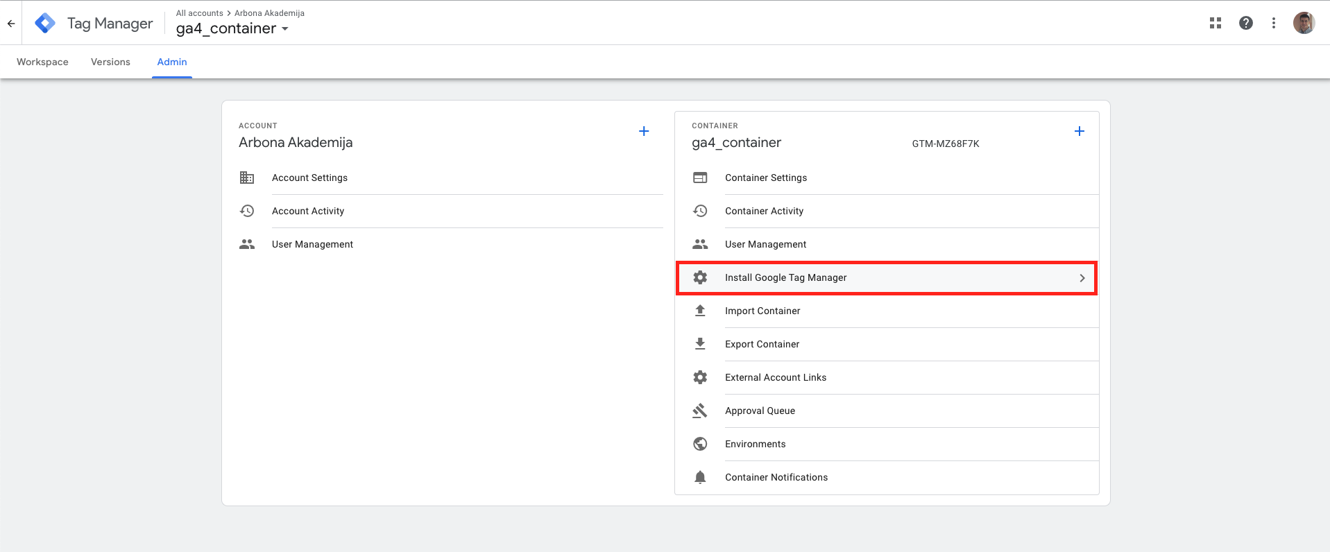 Instaliranje Google Tag Manager-a